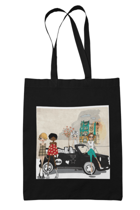 Prakrut India Canvas Tote Bag with Zipper & Inner Pocket, Chic Graphic Print