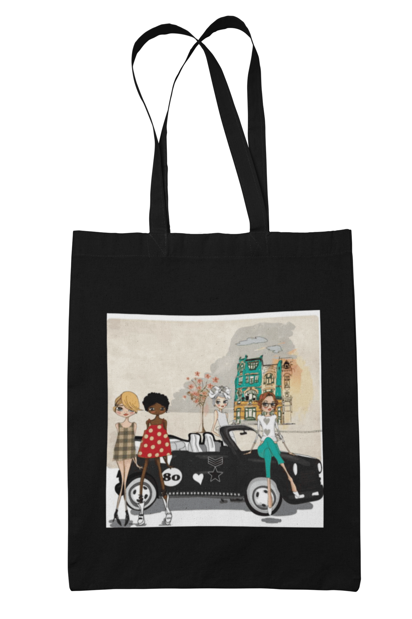 Prakrut India Canvas Tote Bag with Zipper & Inner Pocket, Chic Graphic Print