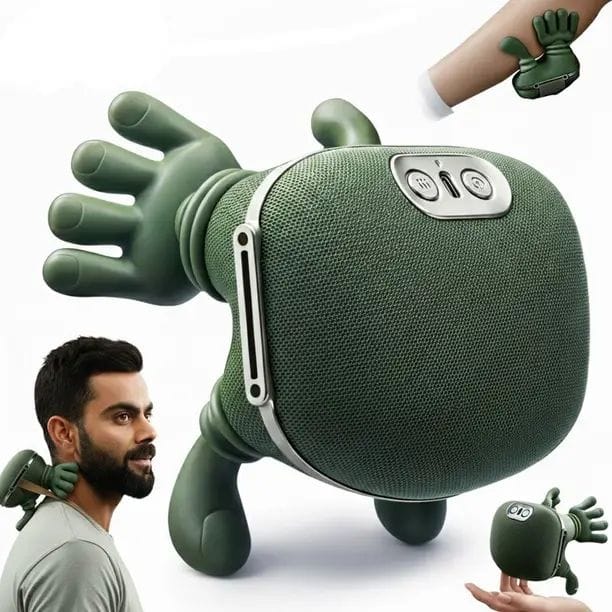 Portable Electric Hand-Shaped Massager Olive Green