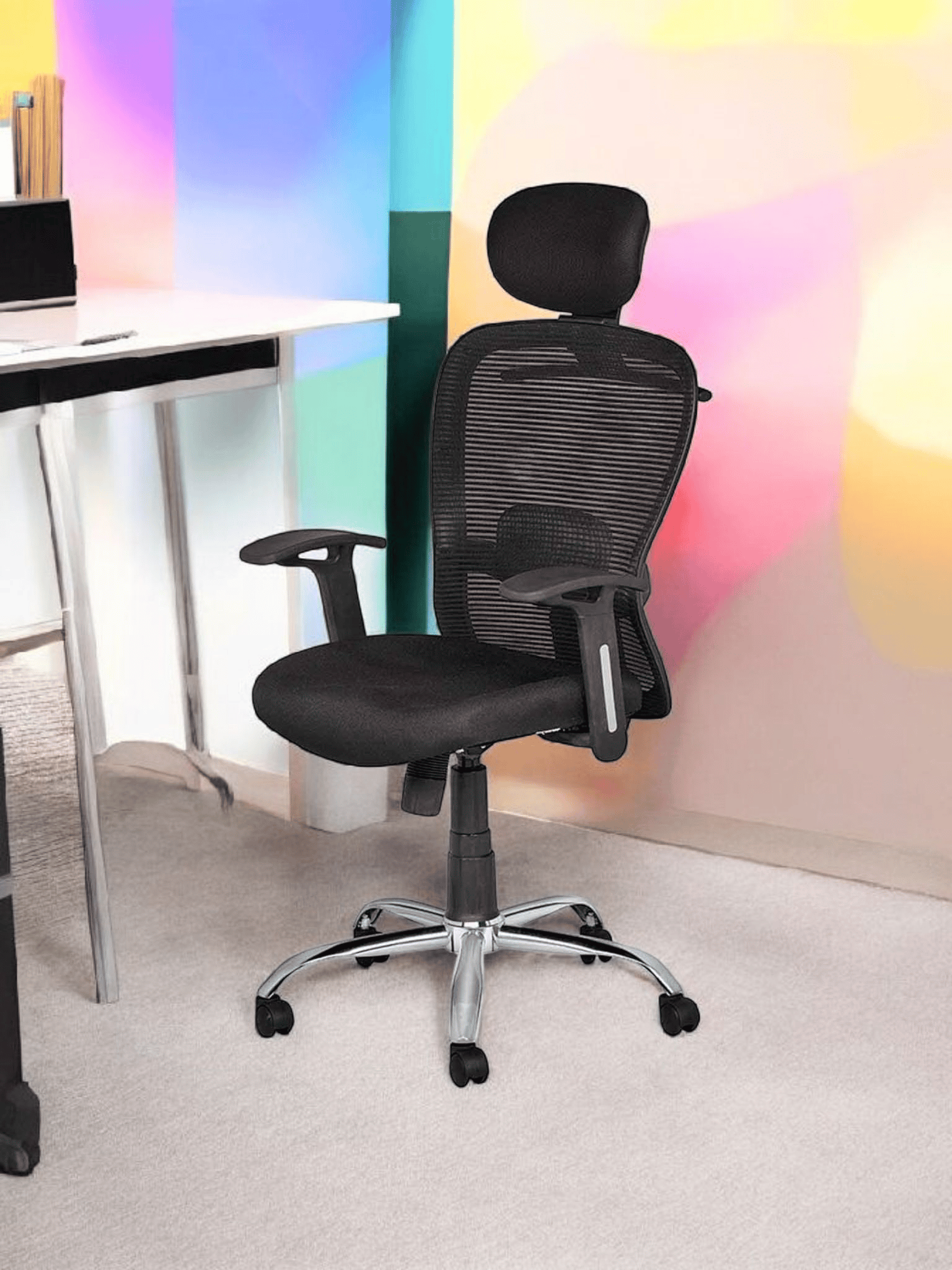 MANGO BLOSSOM SOUTHAMPTON HIGH BACK MESH OFFICE CHAIR BLACK