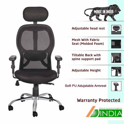 MANGO BLOSSOM BRISBANE HIGH BACK MESH OFFICE CHAIR BLACK