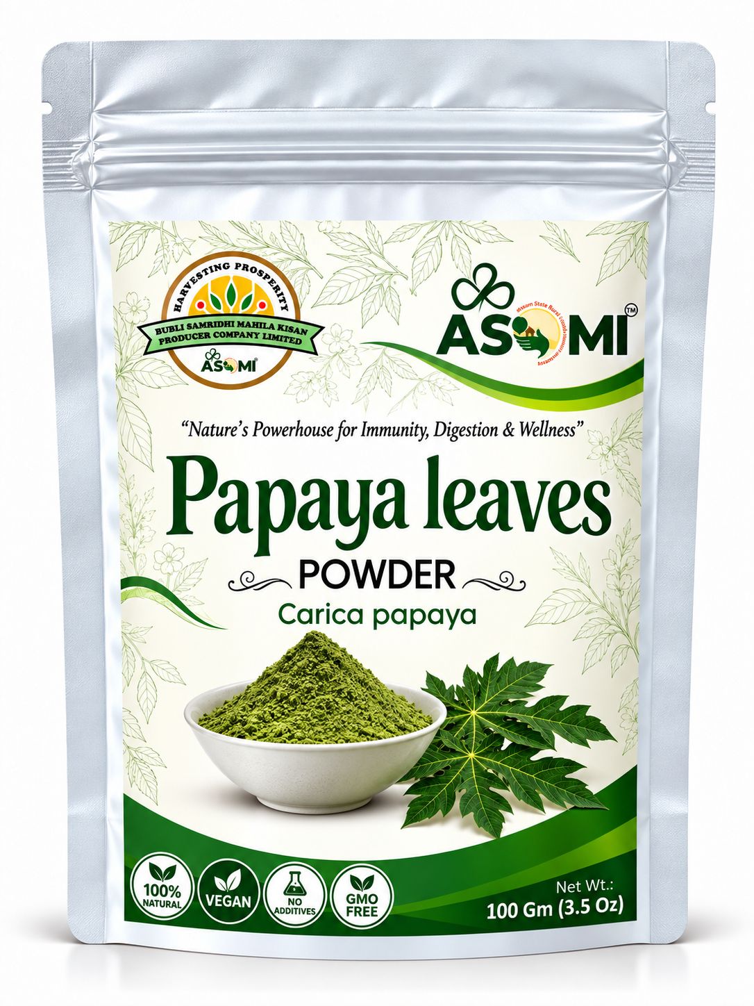 Papaya Leaves Powder - Handcrafted by Rural Women of Assam