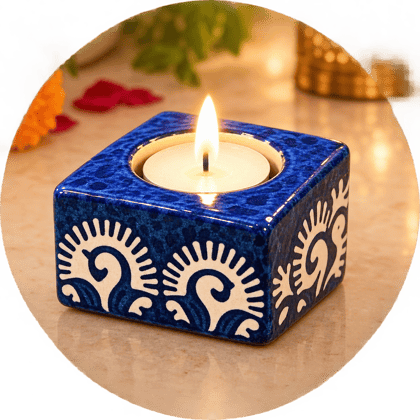 DHRUVINSRI Handmade Ceramic Diya & Tealight HolderI Reusable, Ecofriendly | Decorative Multi-Purpose Festive Home Decor-1 Pc DHRUVINSRI Handmade Ceramic Diya & Tealight HolderI Reusable, Ecofriendly | Decorative Multi-Purpose Festive Home Decor-1 Pc