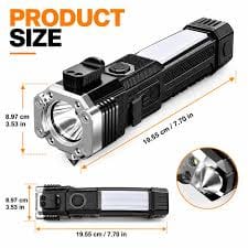 Heavy Duty Rechargeable LED Hammer Torch Flashlight for Home, Outdoor & Emergency Use