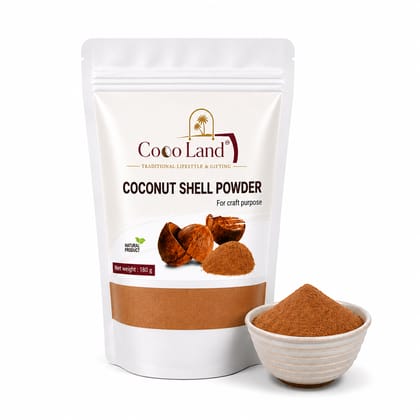 Coco Land COCONUT SHELL POWDER 180g | Natural Coconut Shell Dust for Craft Making, Agarbatti & Incense Production, Wood Filler, Coconut Shell Sticking, DIY Art Projects, Eco-Friendly Raw Material