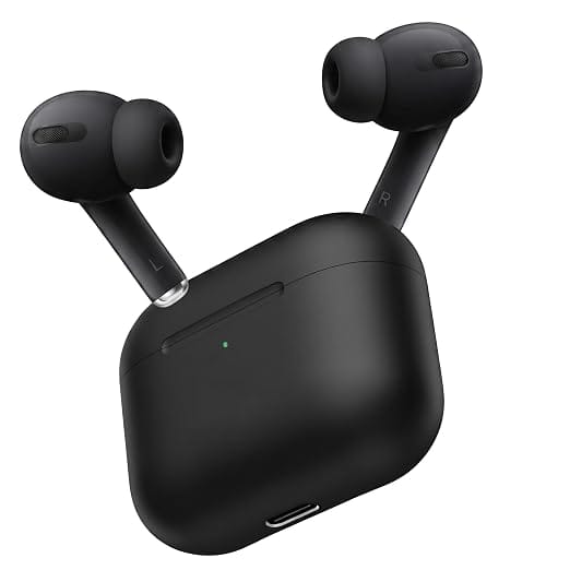 Matte Black TWS Wireless Earbuds with Charging Case