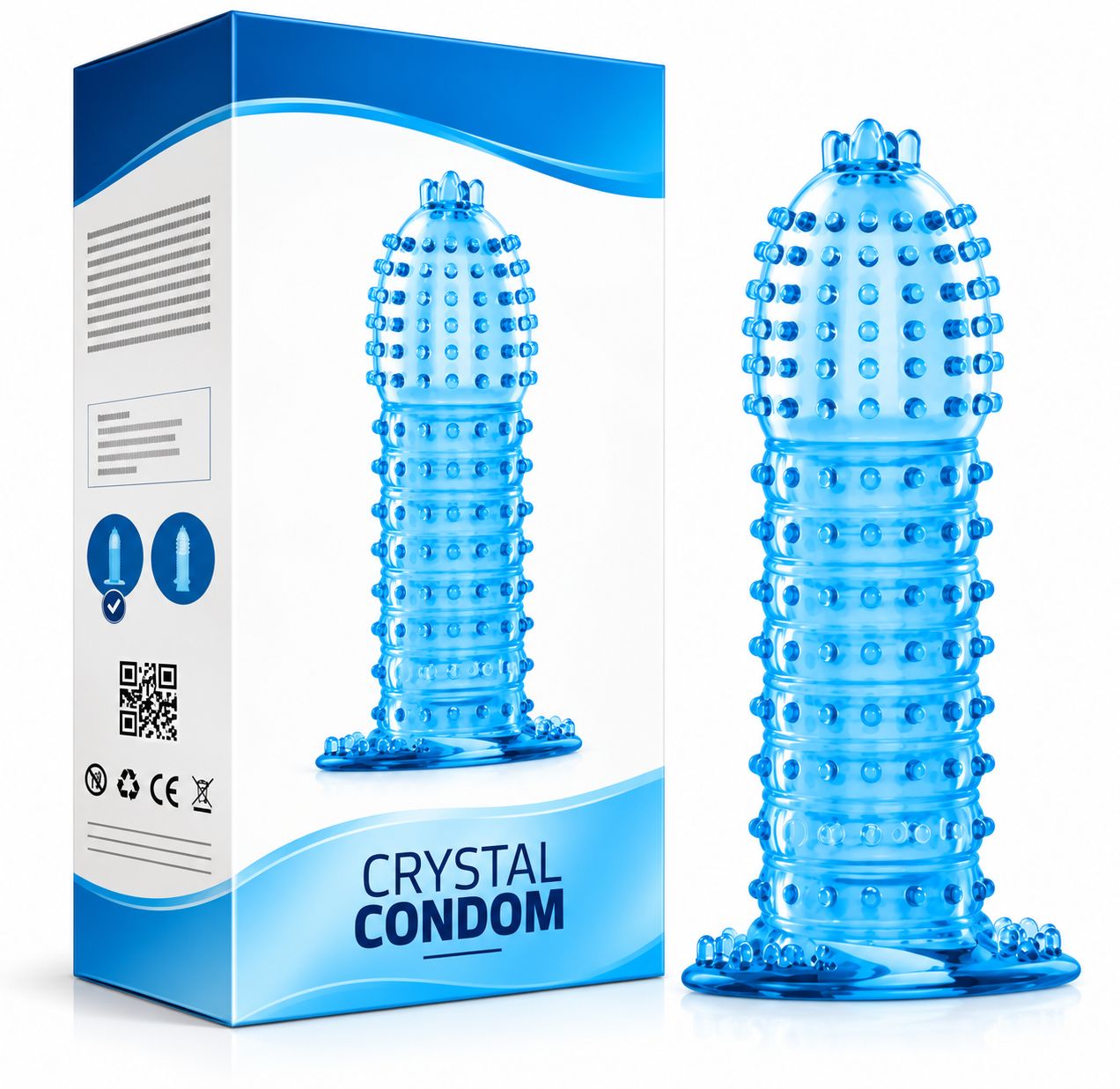Crystal Condom Textured Design – 1 Piece