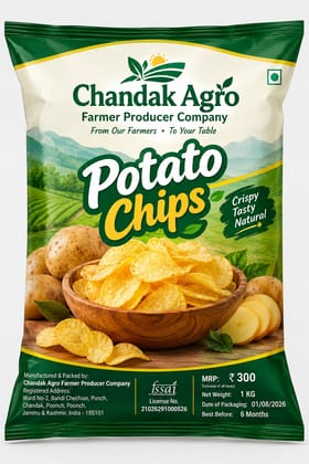 Chandak Agro Farmer Producer Company Potato Chips - 1 KG