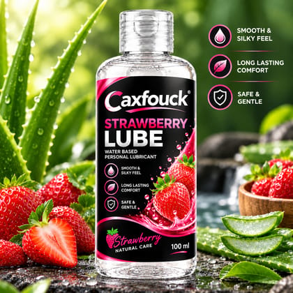 Caxfouck Strawberry Personal Intimate Lube Gel 100 ml Smooth Feel & Everyday Comfort (Set Of 1)