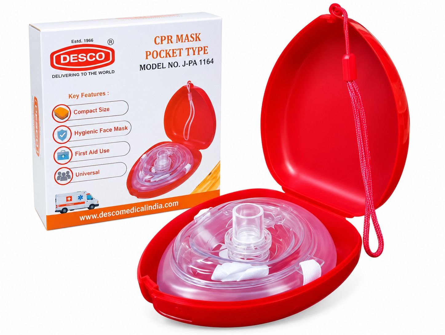 DESCO Adult Pocket CPR Mask/CPR Kit