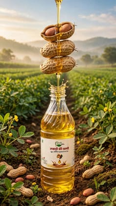 Tulsi Organic Cold Pressed Groundnut Oil (1 Litre)(मूंगफली का शुद्ध लकड़ी घानी तेल)