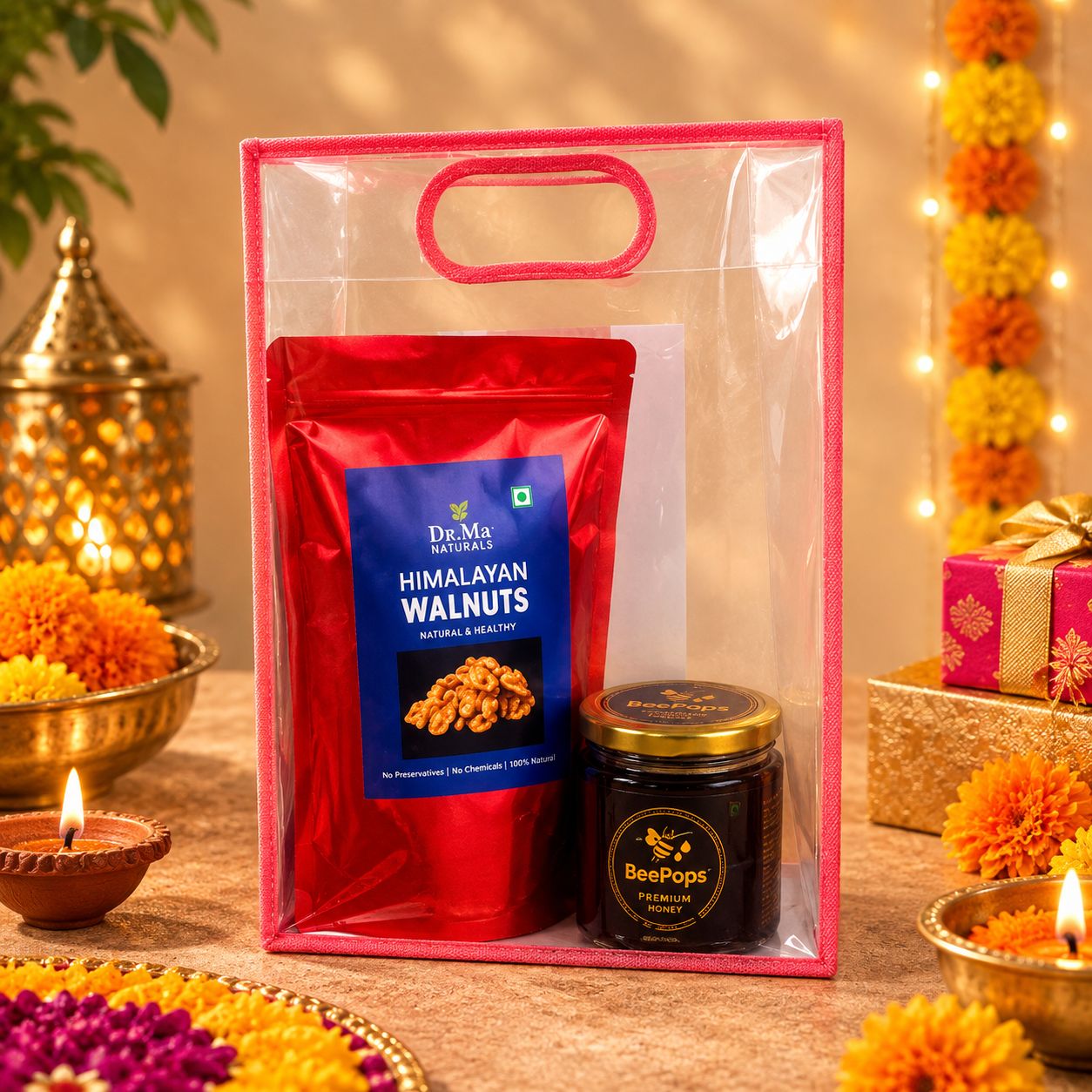 Combo Pack of Himalayan Walnuts (400G) & Himalayan Honey (500G)