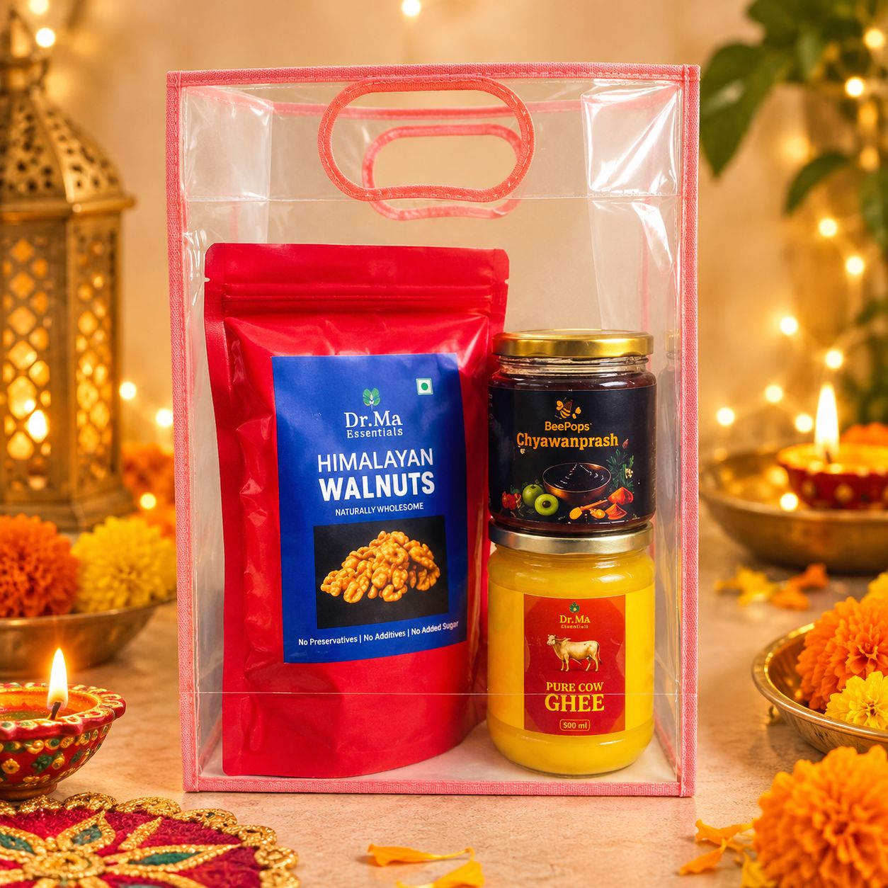 Combo Pack of Himalayan Walnuts (400G), Badri A2 Ghee (500 ml) & Chyawanprash (500G)