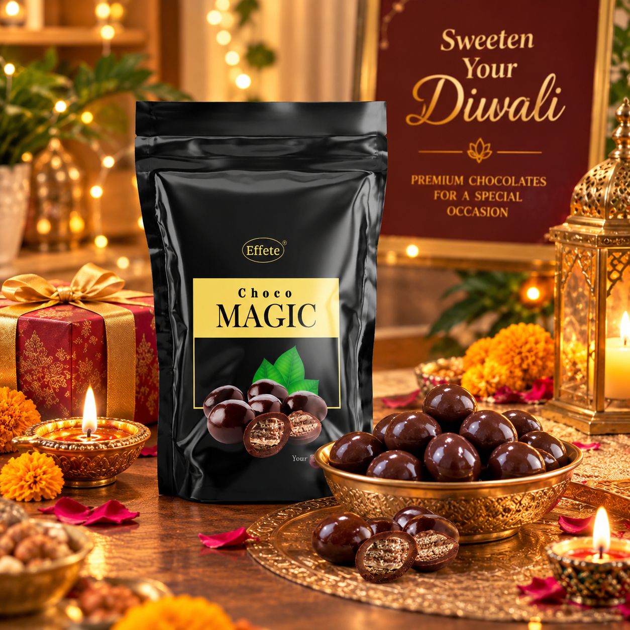 DHRUVINSRI Crunchy Chocolate Bites – Delightful 50g Snack Pack, Less Sugar More tasty - 50 Grams/Pack
