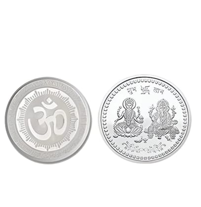 DHRUVINSRI Goddess Lakshmi Pooja Coin – Symbol of Wealth & Blessings, German Silver, Art Coin, 2.5*1.5*1 cm-1 pc
