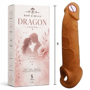 SCENTURS Premiun 05 Inch Dragon Condom Reusable Chocolate Flavour, Intense Sensation Realistic Skin Feel & Safe Protection Comfortable Pack of 1 Pcs