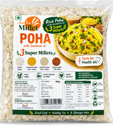 Aarvee Millet - Poha & Daliya combo with goodness of Millets( Pack of 2,800g)