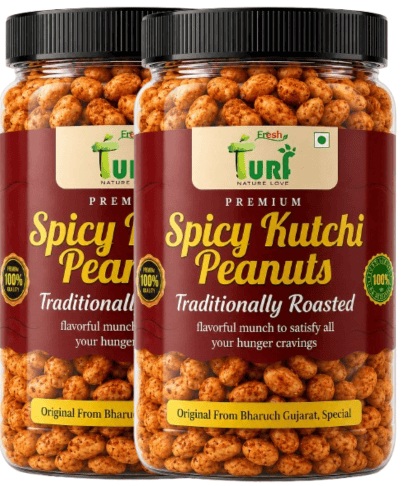 TURF FRESH - Spicy Kutchi Peanuts | Traditional Bharuch Roasted Sing Dana | Crunchy Masala Snack