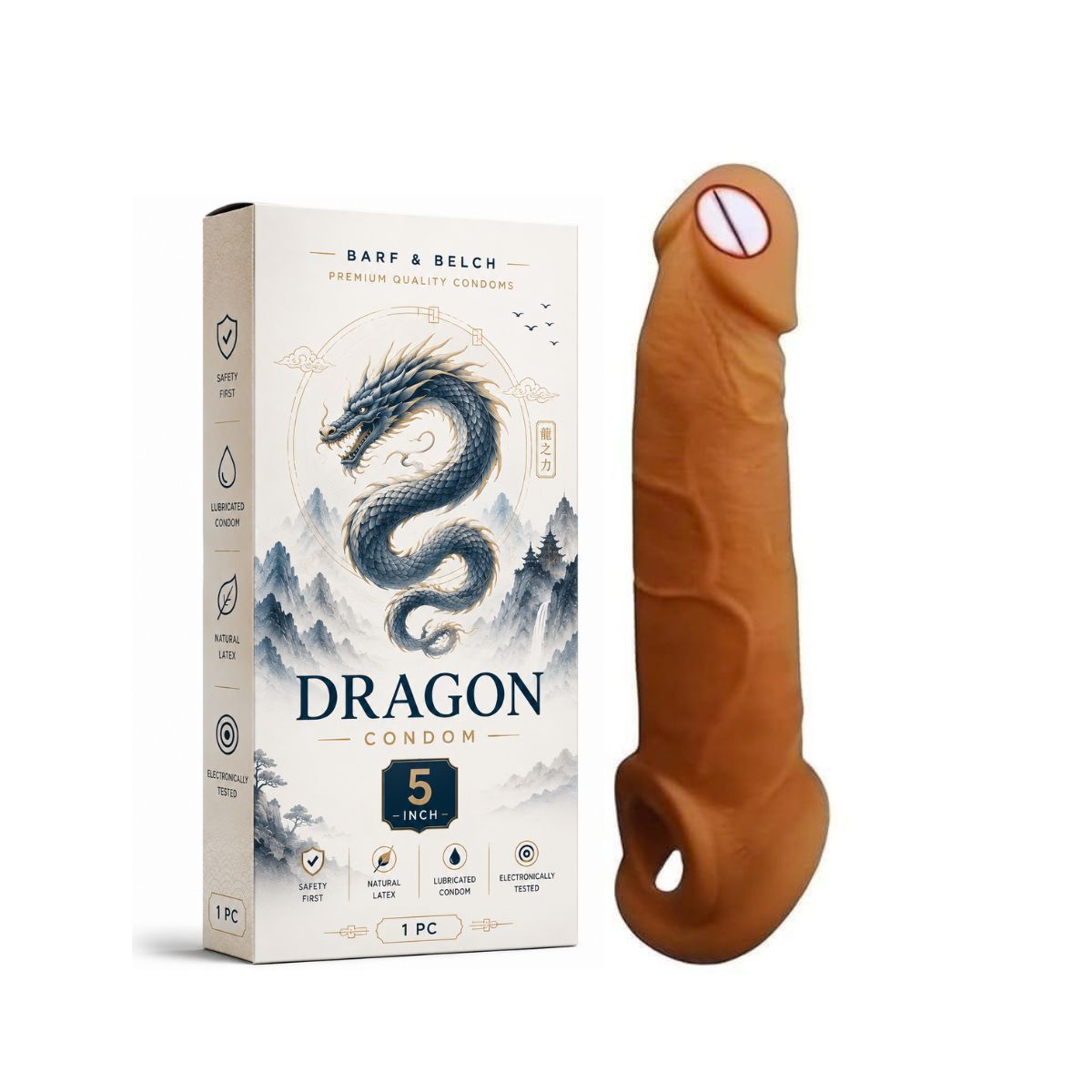 Dragon Condom 5 Inch Textured Design