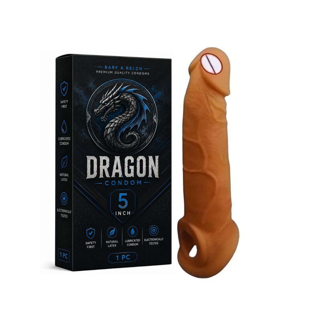 Dragon 5 Inch Condom – Premium Textured Design