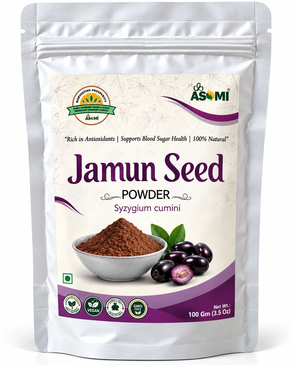 Jamun Seed Powder Value Pack | 100 g × 6 | Total 600 g