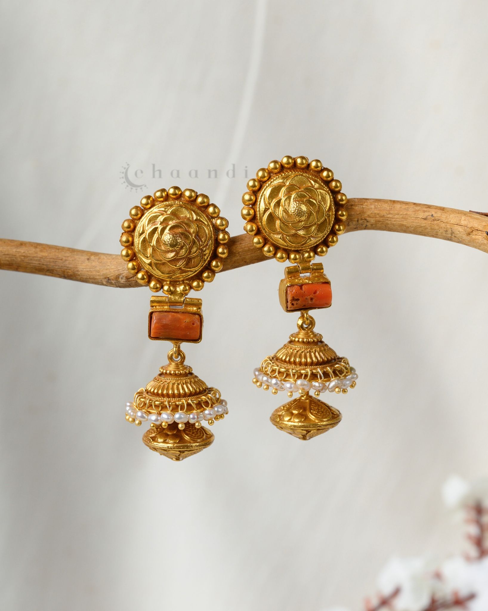 Gold Polish Silver Earrings CHE2054