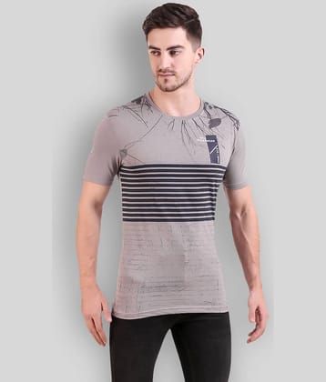 Bravezi Pack of 1 Cotton Blend Slim Fit Men's T-Shirt ( Grey )