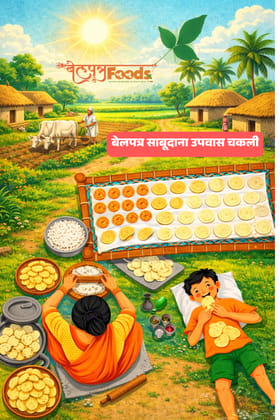 BELPATRA FOODS - Tasty KurKure Sabudana Aloo Chakli – Ready-to-Fry! Potato ChakliFestive Mithas Sabudana Crunch | Classic Upwas Delight Chakli | Golden Glow Sabudana Snack | Royal Desi Crunch Chakli | आलू साबूदाना चकली