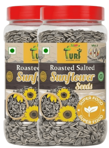 TURF FRESH - Roasted Salted Jumbo Sunflower Seeds | Surajmukhi Beej – The Ultimate Superfood Snack! A+ GRADE SEEDS Healthy Snacks