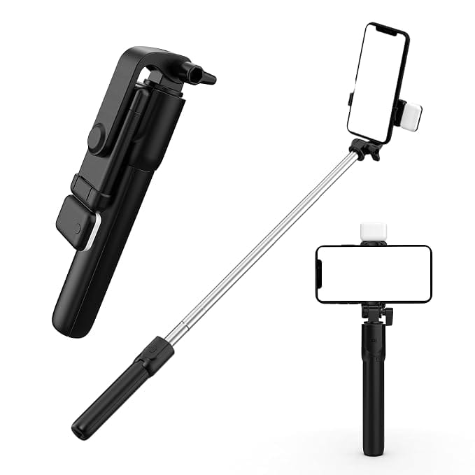3-in-1 Selfie Stick Tripod with Fill Light and Bluetooth Remote