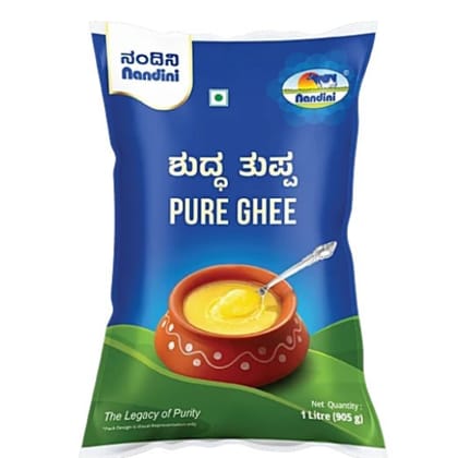 Nandini Ghee 1 Litre Pouch | Cow Ghee | Tuppa | Neyyi | Nei | Toop | Tup | Neyy