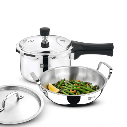 Bergner T-Ply Cooker 3 L + T-Ply Kadai 24 Bergner T-Ply Cooker 3 L + T-Ply Kadai 24