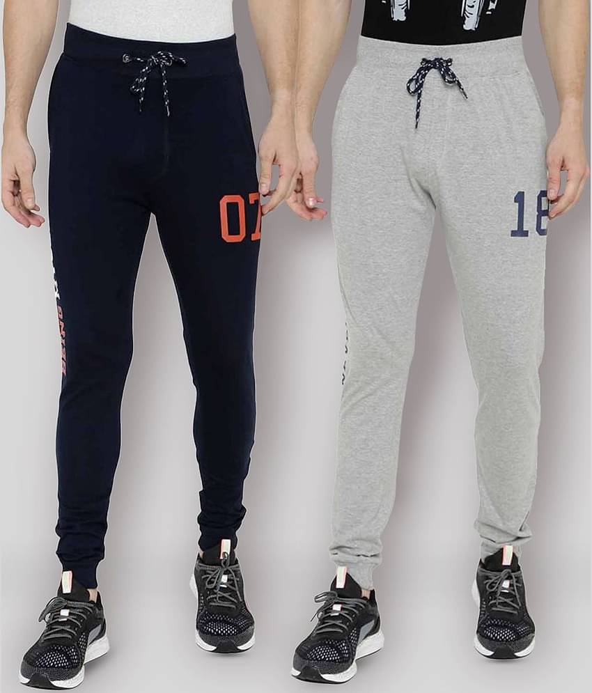 Ardeur - Multicolor Cotton Blend Men's Joggers ( Pack of 2 )