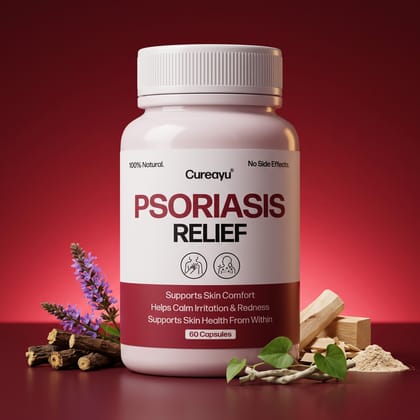 Cureayu Psoriasis Relief Capsules | Ayurvedic Medicine for Skin Health Management | For Skin Comfort, Calmness & Healthy Skin Balance