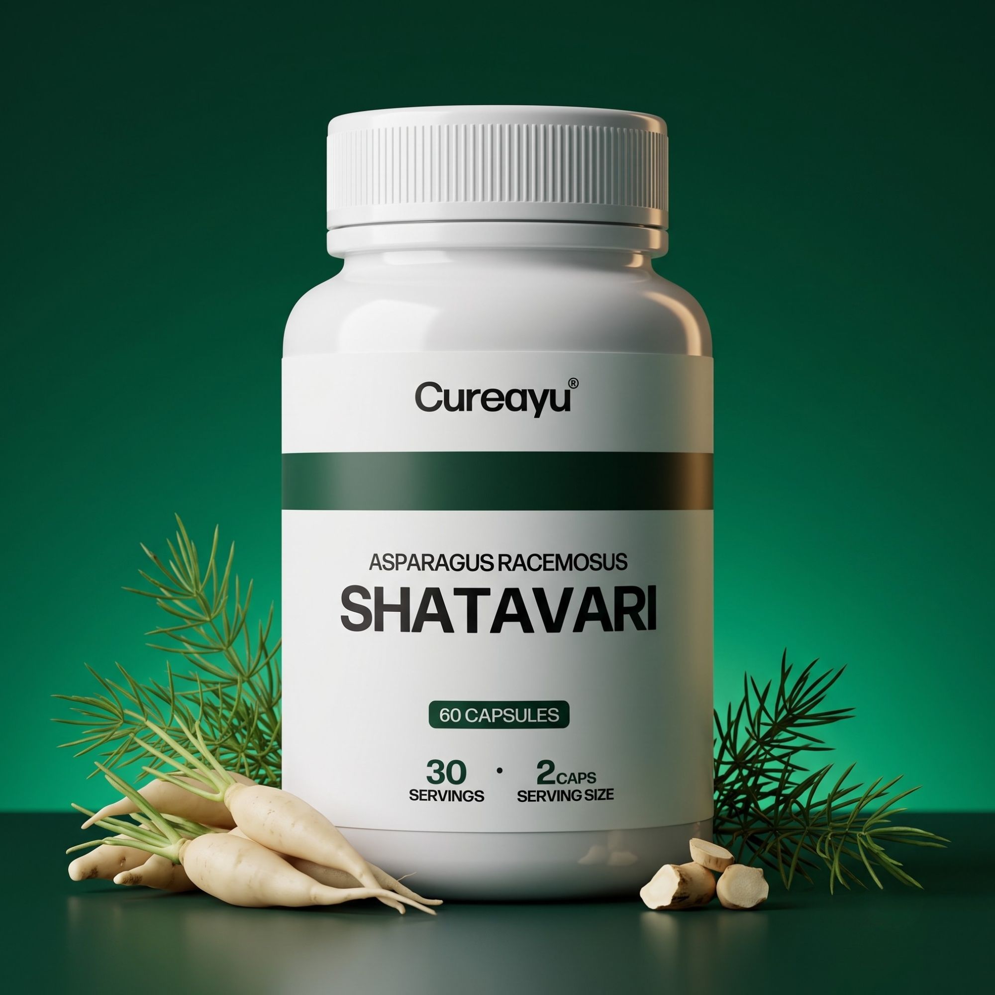Cureayu Shatavari Capsules | Ayurvedic Support for Fertility, Vitality & Immunity | Boosts Stamina