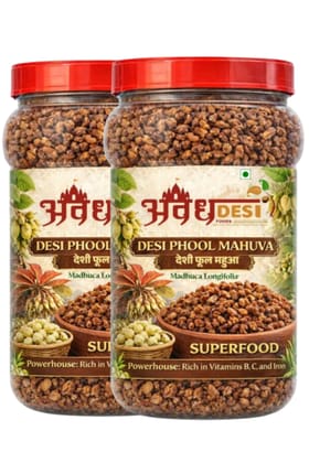 AVADH DESI FOODS - Desi Phool Mahuva (Madhuca Longifolia) – Natural & Traditional Superfood | Sun Dried Mahua Flower| Superfood Rich in Antioxidants, Iron and Fiber