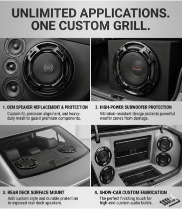 Subwoofer Speaker Grill/Jali (Set of 2) 6.5 Inch Black PVC Speaker Grill ,Round Black Mesh For Car Subwoofer, DJ ,Home Theater