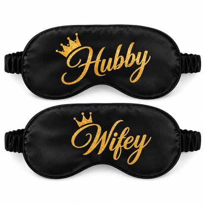 Hubby & Wifey Couple Sleeping Mask Set