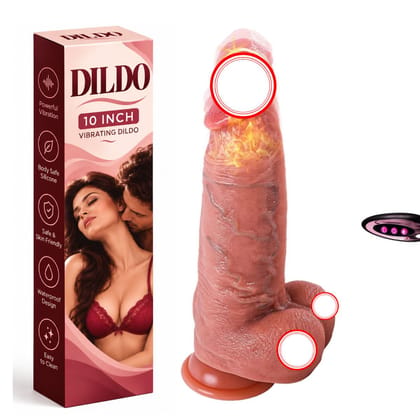 10 Inch Vibrating Dildo | Silicone Vibrating Adult Toy | Waterproof Textured Dildo | Adult Intimate Wellness Product