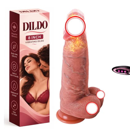 8 Inch Vibrating Dildo | Silicone Vibrating Adult Toy | Waterproof Vibrating Dildo | Adult Intimate Wellness Product