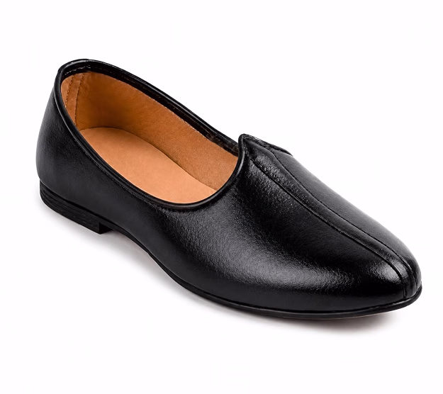 Men's Black Leather Mojari Jutti Men's Black Leather Mojari Jutti