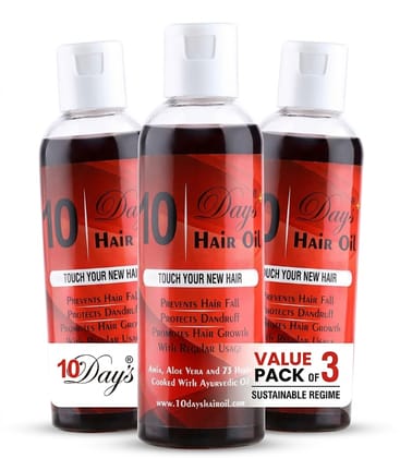 Elegantra Naturavives 10 Days Hair Oil 100ml Each – Best Ayurvedic Hair Growth & Anti-Hair Fall Oil Pack of 3