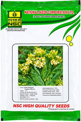 Nsc Edible Marigold, 10 Gram Truthfully Labelled Seed Pouch