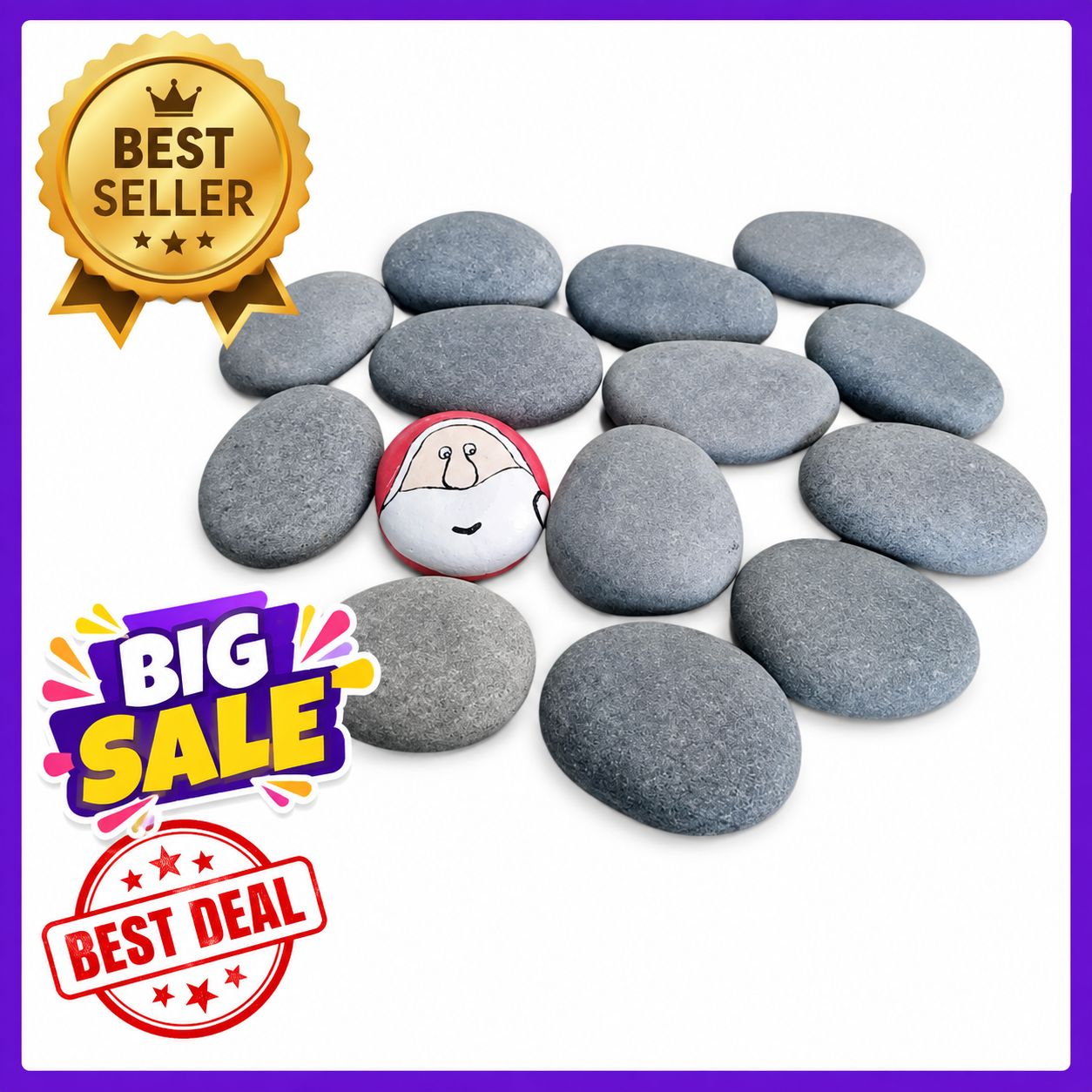 Flat stones for painting - Pack of 8