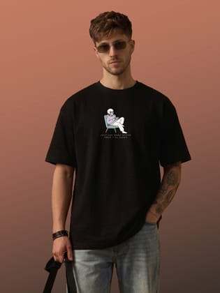 The Retro India Men’s Oversized Black Cotton T-Shirt Minimal Skeleton Graphic Print | Premium DTF Printed Stylish Streetwear Tee | Trendy Designer Mens Oversize Fit Casual Wear The Retro India Men’s Oversized Black Cotton T-Shirt Minimal Skeleton Graphic Print | Premium DTF Printed Stylish Streetwear Tee | Trendy Designer Mens Oversize Fit Casual Wear