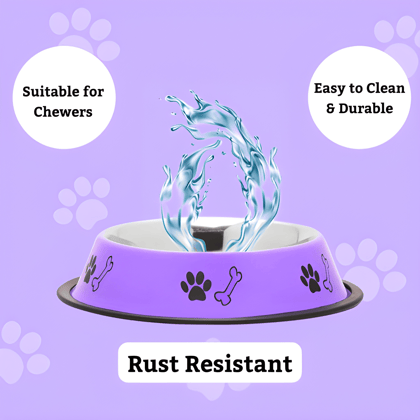 WUGO Fouresta Dog Bowl 720 ml, Non-Skid Food & Water Feeding Pet Bowl for Dogs, Puppies & Cats, Anti-Slip Pet Feeding Bowl (Original)