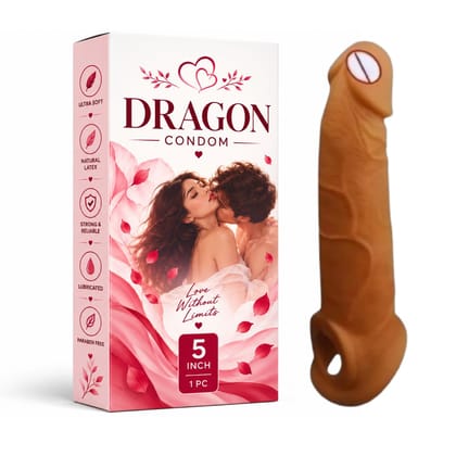 Fantasy Dragon Condom 5 Inch Silicone – Unique Dragon Design Adult Product