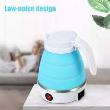 Portable Foldable Electric Kettle | Collapsible Silicone Travel Kettle with Handle | Compact Water Boiler