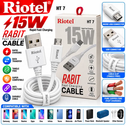 Riotel HT 7 RABIT 15W Micro USB Fast Charging Data Cable