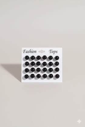 Black Ball Stud Earrings of 12 pairs Black Ball Stud Earrings of 12 pairs